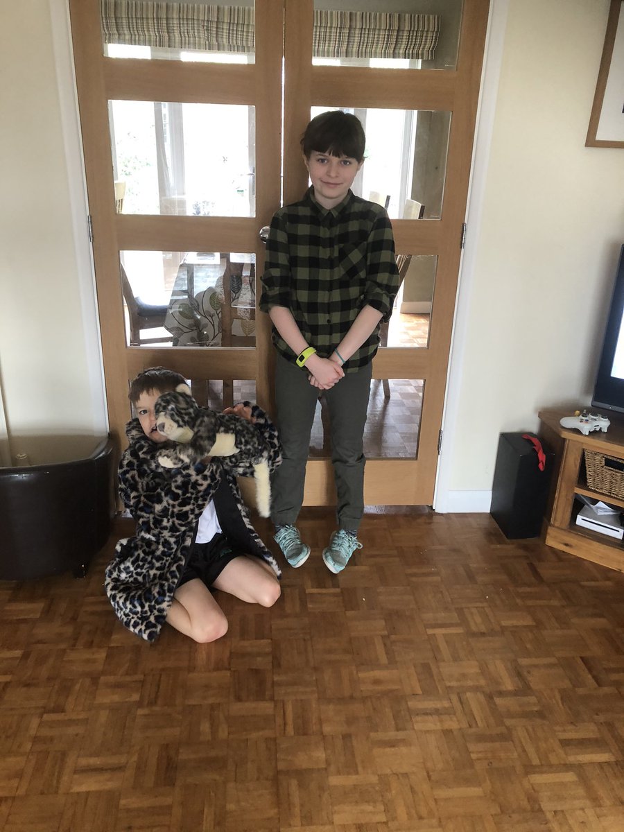 Snow leopard, zoo keeper all ready for PE with Joe. #fancydressPEwithjoe