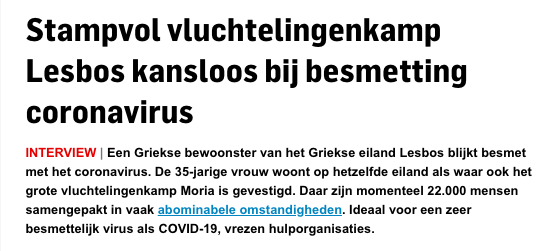 debroervanroos's tweet photo. even een rekensom: 

-> eerste besmettingen op Lesbos zijn er
+ als kamp Moria besmet raakt is dat een COMPLETE ramp
+ Nederland ontloopt haar juridische en morele verplichtingen: ze zouden 500 ouderloze kinderen opnemen. doen ze niet.
= inhumaan. fijne dag nog! https://t.co/MwVx2qNO6T