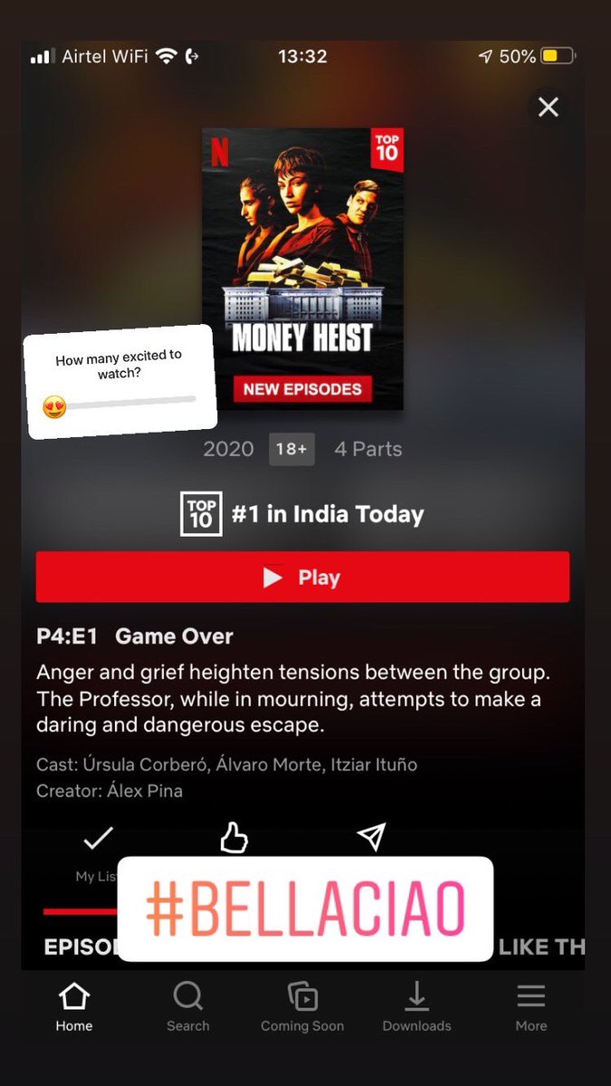 HighOnDrunk's tweet photo. Finally @NetflixIndia #Moneyheistseason4 
#MoneyHeist4 #BellaCiao #BellaCiao https://t.co/ntE1dNdw3a
