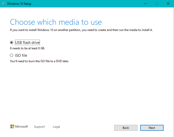 STEP 31. Klik "Accept"2. Pilih "Create installation media"3. Tick "Recommended for this PC" dan klik "Next"4. Pilih "USB flash drive" dan klik "Next"