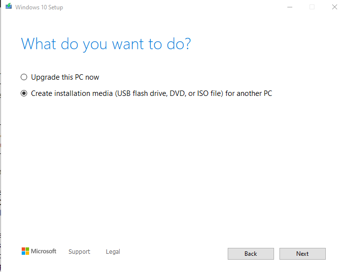 STEP 31. Klik "Accept"2. Pilih "Create installation media"3. Tick "Recommended for this PC" dan klik "Next"4. Pilih "USB flash drive" dan klik "Next"