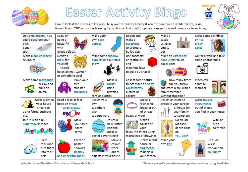 Happy Easter Holidays! I wonder if any of our children can get BINGO? <a href="/stobhillgate/">Morpeth Stobhillgate</a> 🐣