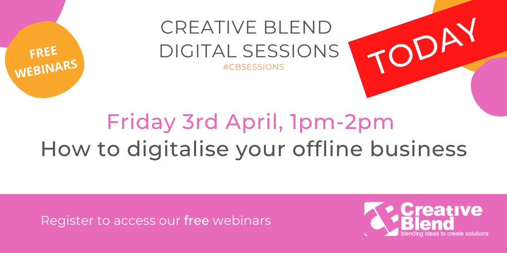 Creative_Blend's tweet photo. Pls share, we want to help as many people as possible β€οΈ
@brightonchamber @Tech4GoodBTN @SentenceWorks @BtnKitchen @CharityComms @DigiBTN_Hove π
Our digital #CBSession is taking place TODAY 1-2pm, get free marketing advice from our experts. Sign up here: https://t.co/T1XZeFMcpH https://t.co/O2WS2hQc2K