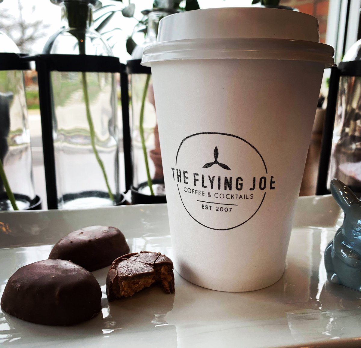 The best part of the Easter basket is now the best part of your morning coffee! Try our PB Egg mocha today with carry out from The Joe! #localcoffee #supportlocal