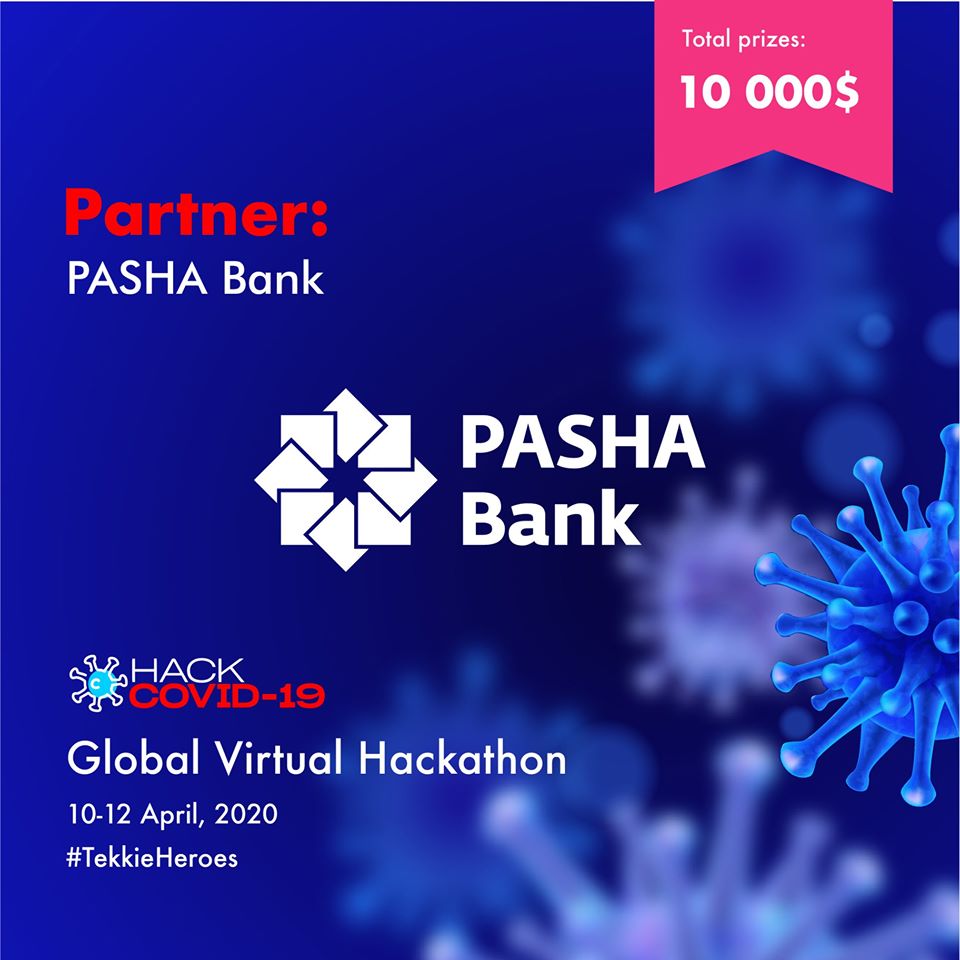 sup_vc's tweet photo. We want to introduce our new main partner - one of the biggest private banks in Azerbaijan @PASHABank !

Join our journey &amp; let's hack the pandemic together!
Deadline: 9 April, 2020
Register today: https://t.co/42xIdeTgAr
#hackthepandemic #hackcrises #coronavirus #TekkieHeroes https://t.co/NrRcBFWugO