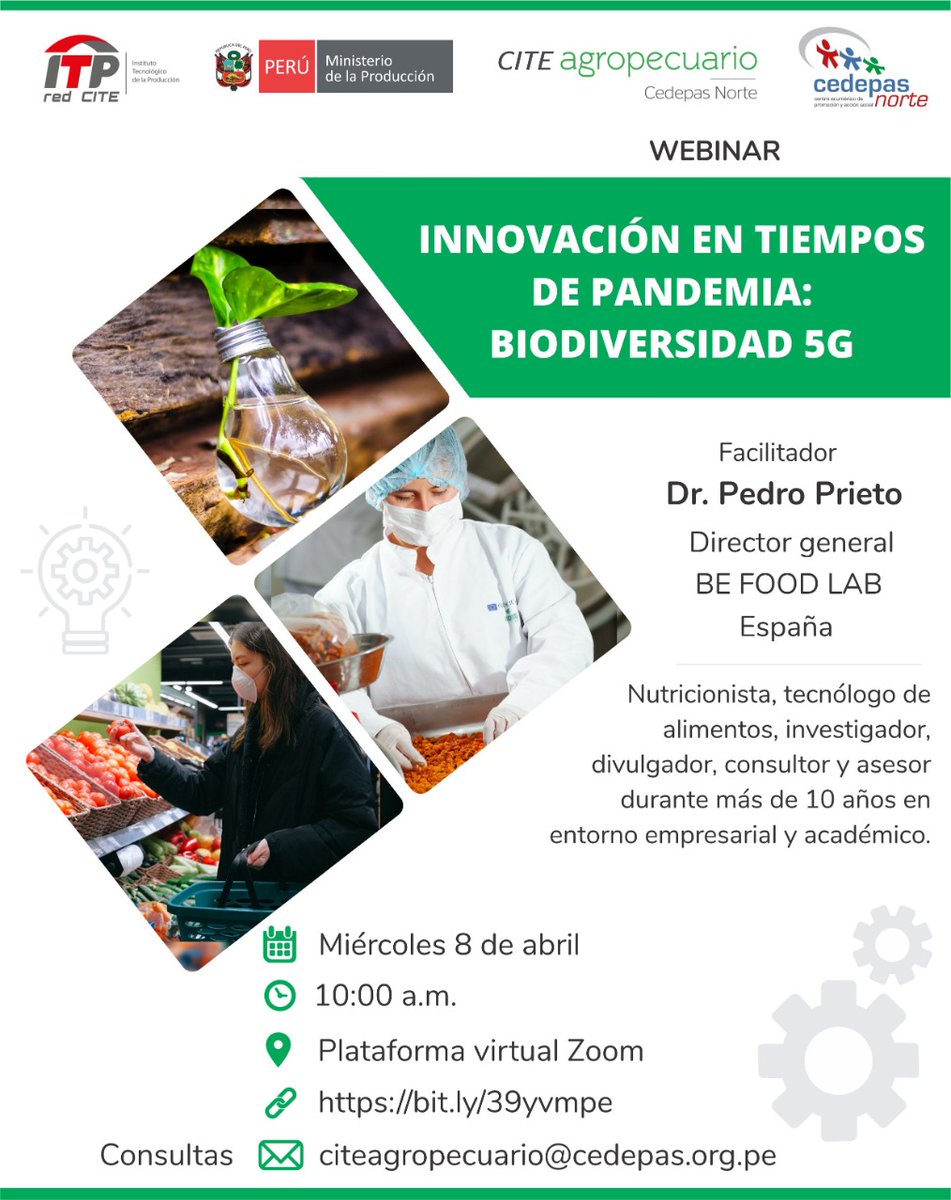 El sistema inmunitario juega un papel fundamental en la recuperación de enfermos #COVID19 🌱Gracias a <a href="/CEDEPASNorte/">CEDEPAS Norte | CITE agropecuario</a> por permitirnos participar en el webinar “INNOVACIÓN EN TIEMPOS DE PANDEMIA: BIODIVERSIDAD 5G”. Regístrate bit.ly/39yvmpe