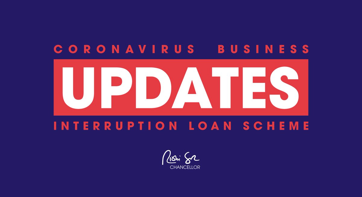 1/ This morning I'm taking further action to support firms affected by the coronavirus crisis by bolstering business interruption loans for small businesses and announcing a new scheme for larger companies.  https://www.gov.uk/government/news/chancellor-strengthens-support-on-offer-for-business-as-first-government-backed-loans-reach-firms-in-need