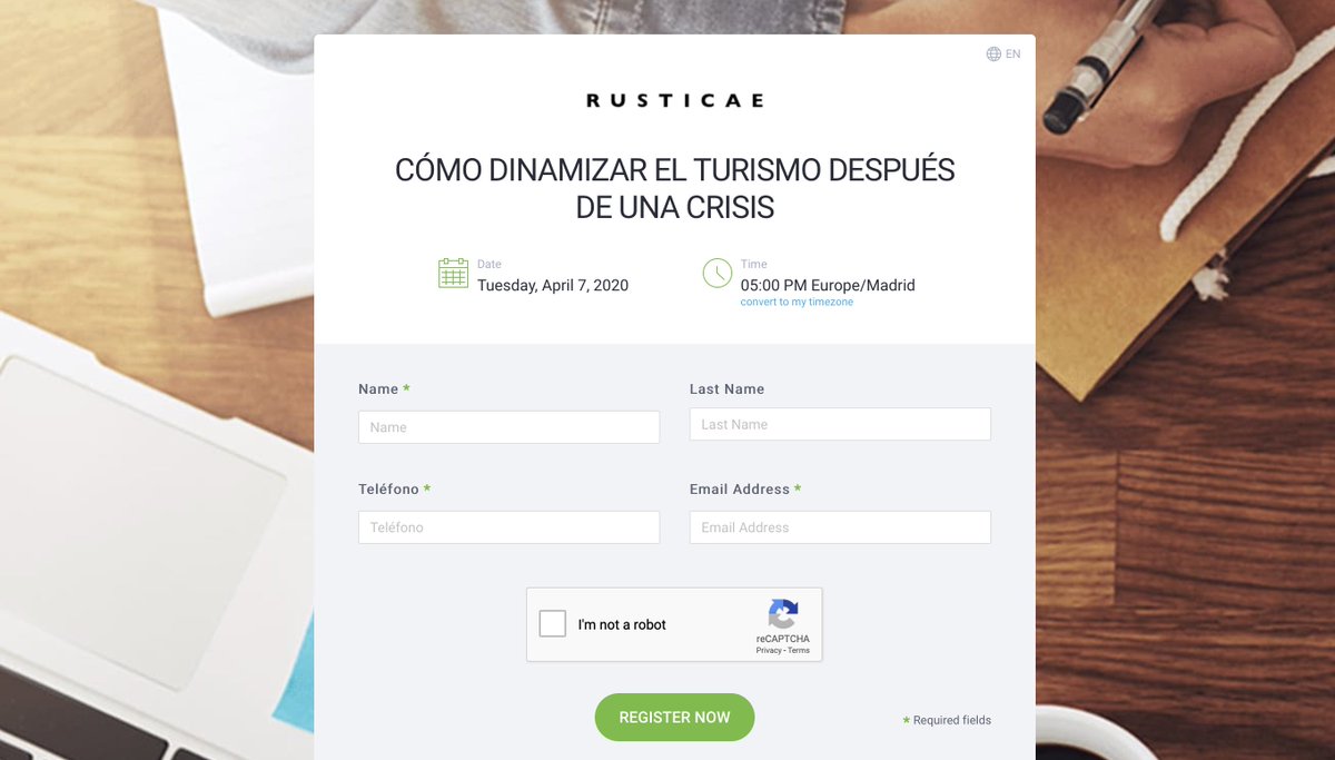 No te pierdas la #webinar <a href="/Rusticae/">Rusticae</a> <a href="/RusticaeLatam/">Rusticae América</a> 
 e inscríbete! ieavanzado509.clickmeeting.com/como-dinamizar…
