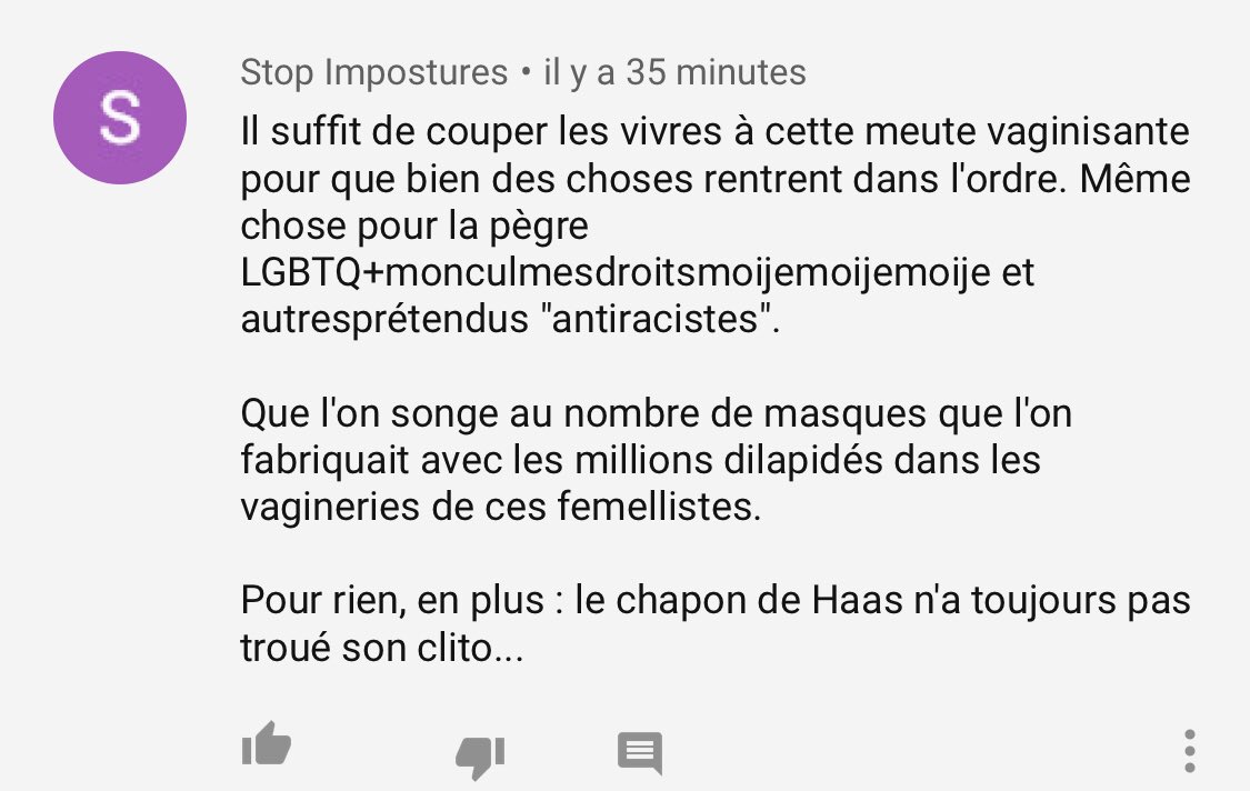 LEnragees's tweet photo. Bienvenue dans le monde des masculinistes qui veulent se battre pour les droits des hommes, ceux qui sont virils ! Sous la vidéo de Alexis Fontana chef de file
Irrespect total envers les victimes de violences et les féministes  #feministe #confinement #stop #Feminism https://t.co/4u2PNnk3e2