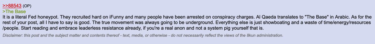 So let's get back to OP's argument. This response says a lot about the mentality of vanguardist terror. More on leaderless resistance and its originator here:  https://www.splcenter.org/fighting-hate/extremist-files/individual/louis-beam