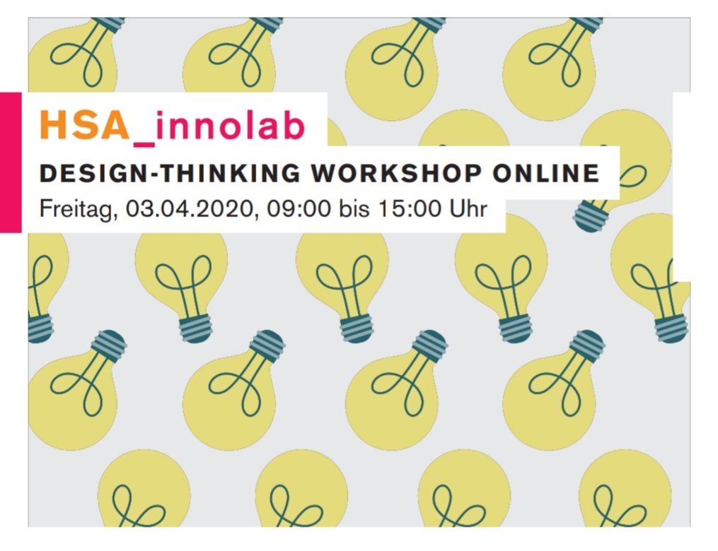 HSA_innolab's tweet photo. Teamarbeit digital: unsere Teams im @hsa_innolab arbeiten dieses Semester remote zusammen! Heute gibt's sogar den DesignThinking Workshop im Videokonferenzformat: Danke an die super flexiblen Referenten, die den Workshop für uns umgebaut haben: @aliciahuhuco und @michael_huhuco! https://t.co/5BNP6dtcIb