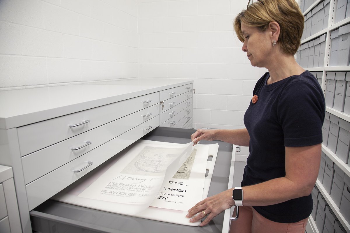 henrymooresg's tweet image. We have recently started a new conservation project: rehousing the posters into archive-friendly folders in the plan chests in our Paper Store. We are looking forward to continuing when we return to the Henry Moore Archive! 

#Archive30 #ACollection 2/2