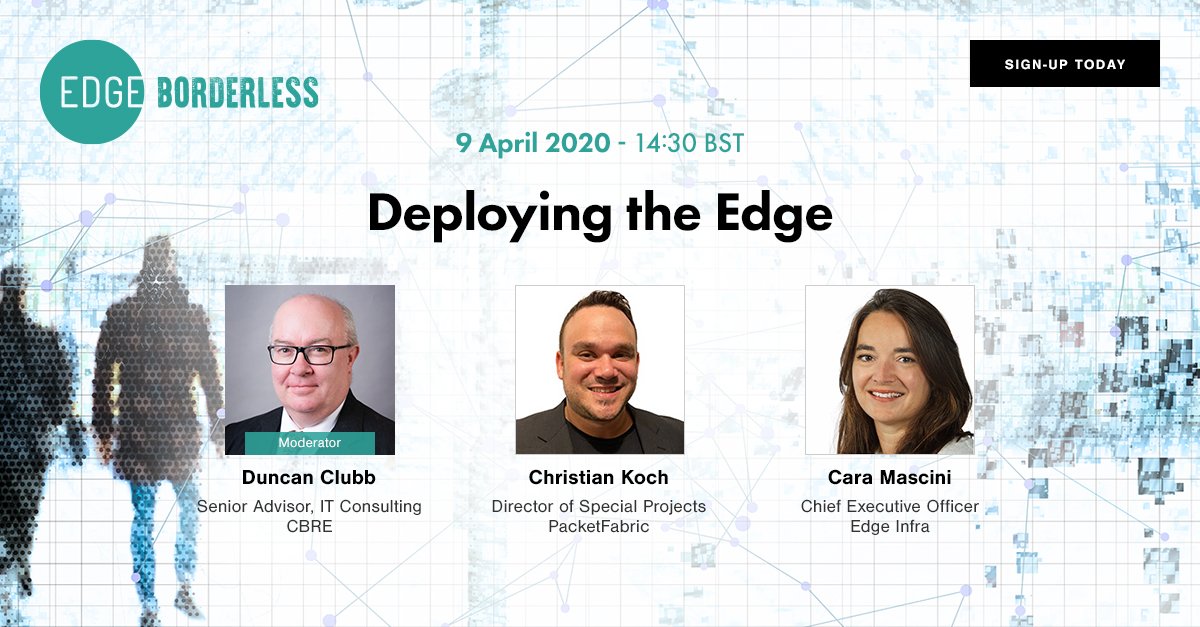 In our ‘Deploying the Edge’ webinar we’ll be joined by industry leaders who will dissect how the ecosystem will interact to provide Edge, as well as answering any questions you may have. More information and how to sign up can be found here: edgecongress.com/borderless