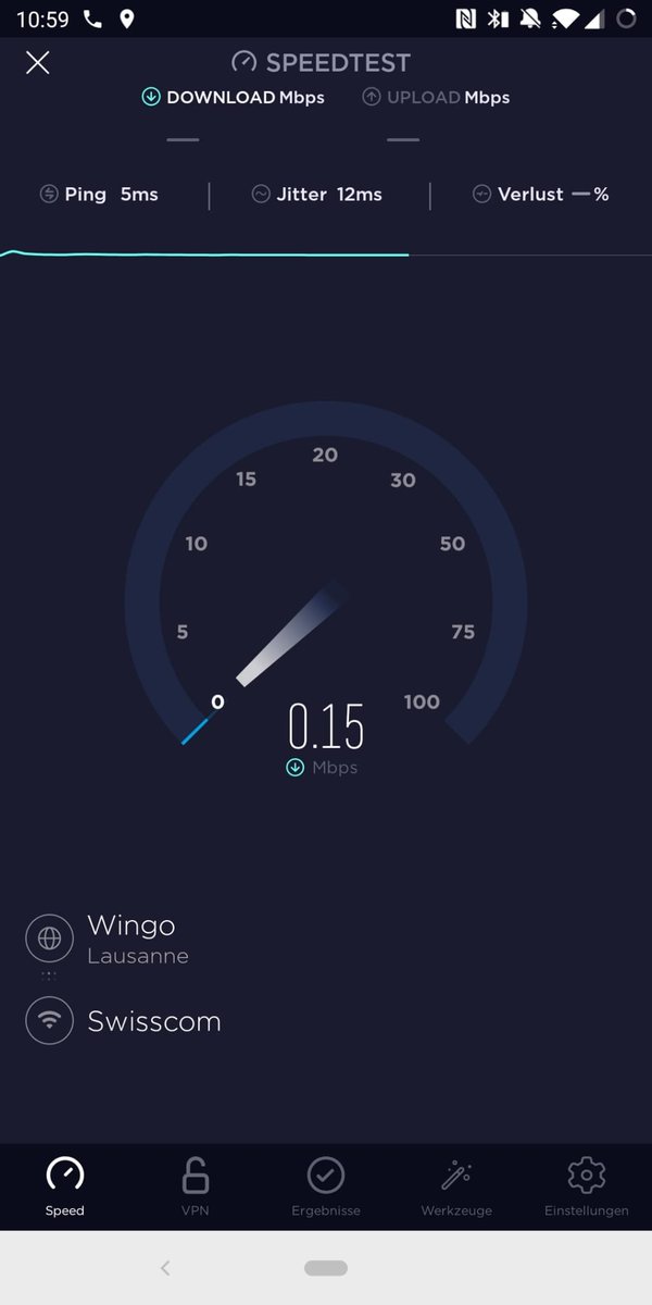 codemasta's tweet photo. @Wingo_de Seit dem Internet-Wechsel von Swisscom zu Wingo siehts momentan so aus: Home Office unmöglich. PS: Es liegt nicht am WLAN, ich stehe mit meinem Mobile 30cm neben dem Router und habe 100% Signalstärke. Help!! 😱 https://t.co/RcllDqWCFg