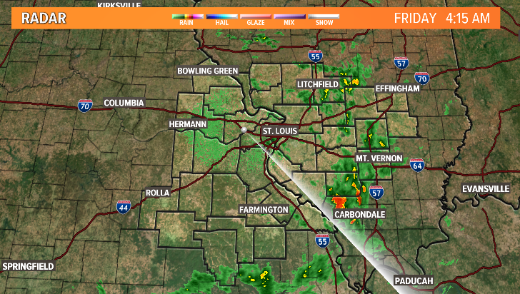 WthrmnSlaughter's tweet photo. 4:15 AM RADAR: Some showers moving out this morning, then we're cloudy with more rain returning early evening & overnight. #TISL #Today #TodayinStLouis #Radar #STL #Rain #STLrain #STLwx #MOrain #ILrain @ksdknews https://t.co/cydmPykzmf