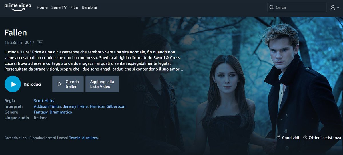 Fallen_Italia's tweet photo. Su Prime Video è disponibile in streaming il film di #Fallen per chi si sentisse nostalgico e volesse rivederlo 😘 https://t.co/h0hTHM4m9o