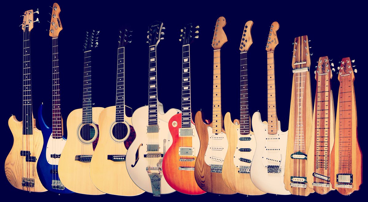Managed to round 'em up for a #FamilyPhoto during this #LockDownMadness 

#Isolation2020 #GuitarCollection #LesPaul #Ibanez #Peavey #Westone #Brunswick #Freshman #Bass #Strat #Lapsteel #12string #Humbucker #SingleCoil