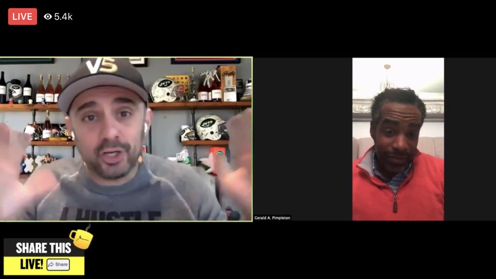 geebes2112's tweet photo. Having tea with @garyvee, check out the last few minutes: https://t.co/2M4tPHdp7b https://t.co/81oTHvDGVH