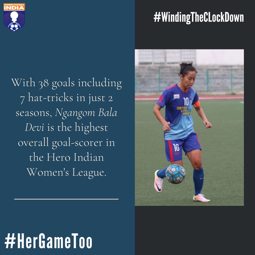 Day 10The GOAT!Bala Devi needs no introduction. She became the first Indian woman footballer with a professional contract when she signed with  @RangersFC earlier this year. #WindingTheCLockdown  #HerGameToo  #WomenInFootball