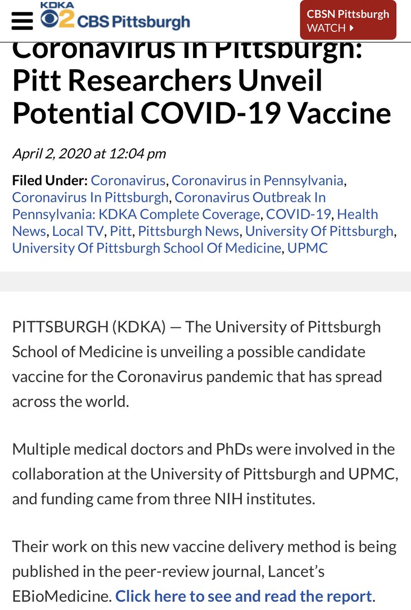 The  #University of  #Pittsburgh  #School of  #Medicine is unveiling a possible  #candidate  #vaccine for the  #Coronavirus  #pandemic that has spread across the world.  #covid19  #CandidateVaccine  #coronavirusmakers