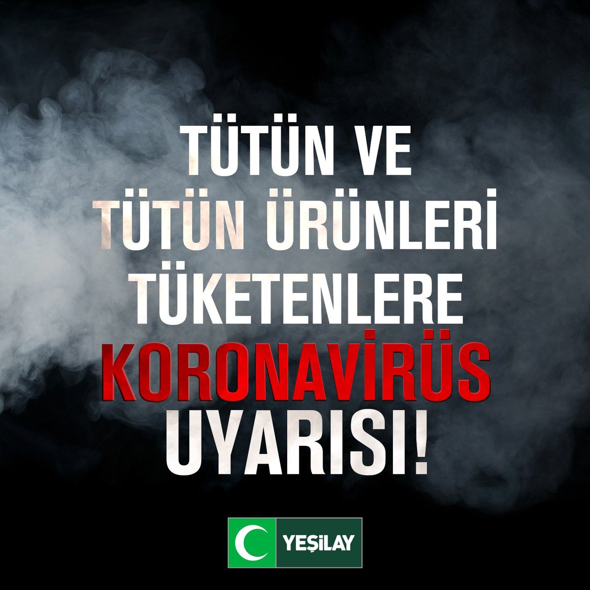 Covid-19 tedavisinde tütün ve tütün ürünleri tüketen kişiler, içmeyenlere göre hastalığın tedavisinde 14 kat daha risk altında! Sağlığınız için tütün ve tütün ürünlerinden uzak durun.. #Yeşilay