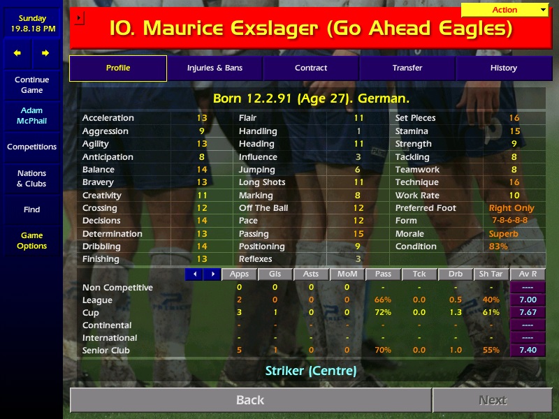....Go Ahead Eagles also make moves to strengthen with defence a key area highlighted. 3 defenders are brought in aswell as midfielders Klaasen, Kefkir and forward Maurice Exslager. A move is also in motion for the experienced Urby Emanuelsen from Utrecht.  #CM0102
