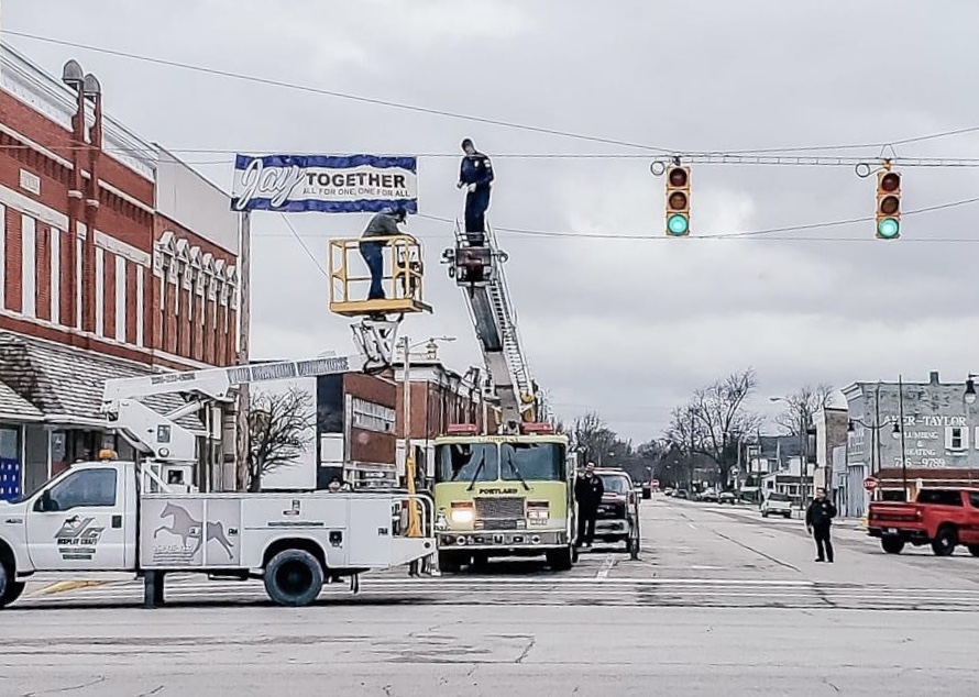 JayRegion's tweet image. Jay is together in this! Thank you Portland Fire Department and Display Craft for this show of support! #staysafejay