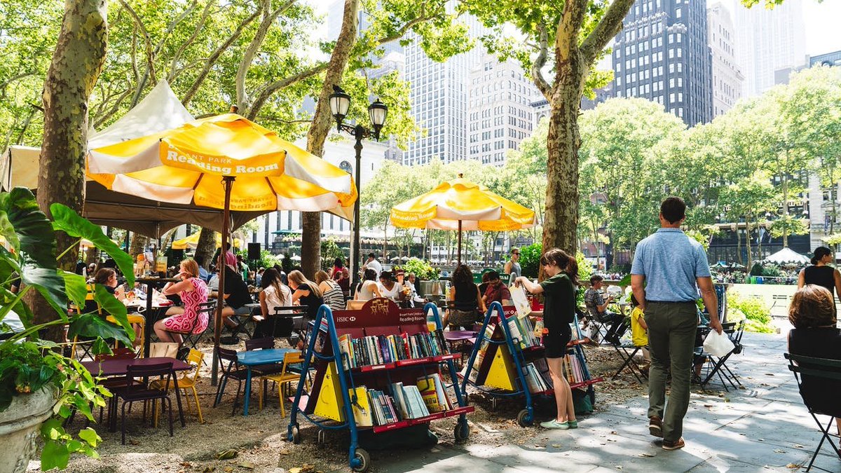 Urban design lessons from McDonald's:1. People like tight cozy spaces2. People like to eat and drink3. Nobody minds "commercialization," many prefer it4. People like free freaking WiFi!5. People like tablesBryant Park crushes on all these, by the way.