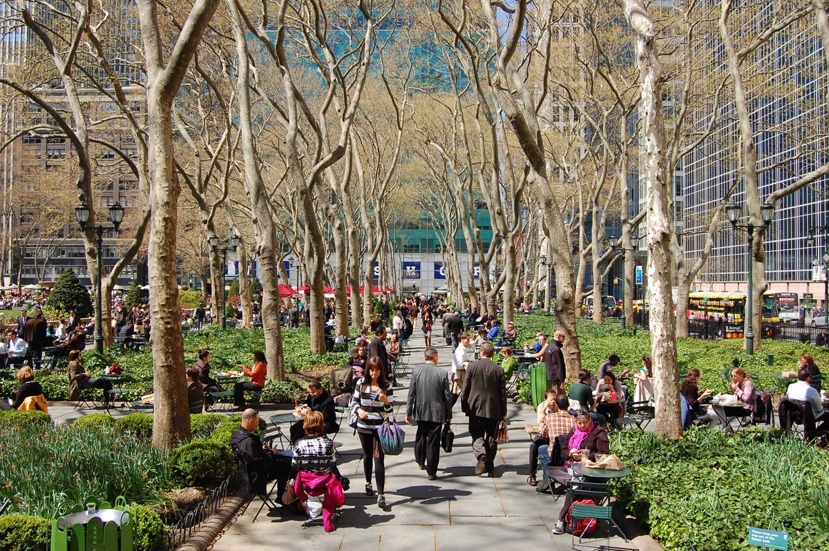 Urban design lessons from McDonald's:1. People like tight cozy spaces2. People like to eat and drink3. Nobody minds "commercialization," many prefer it4. People like free freaking WiFi!5. People like tablesBryant Park crushes on all these, by the way.