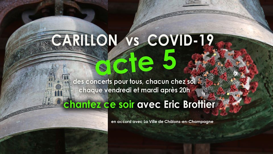 PolcActu's tweet image. C'est l'occasion de profiter de l'orchestration des cloches de Notre Dames en Vaux depuis votre balcon avec l'acte 5 "Carillon vs Covid-19" organisé par @MSVChalons. Rendez-vous ce soir à 20h avec Eric Brottier !

#Chalonsenchampagne #musiquesurlaville #COVID19