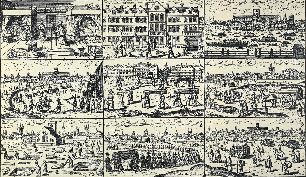 355 years old drawings of The Great Plague of London of 1665 AD.