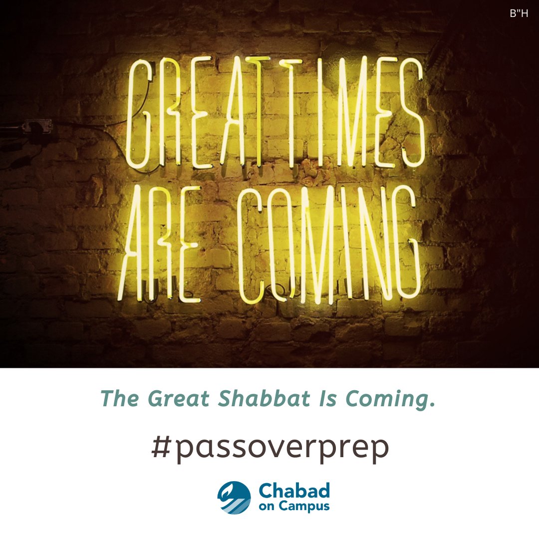 ChabadOnCampus's tweet photo. Why is this Shabbat different from all other Shabbats? This Shabbat is called the GREAT SHABBAT. One reason is that a great miracle occurred before the Exodus. Have a Great Shabbat!  #shareshabbat #passoverprep https://t.co/GO61TW2hKM