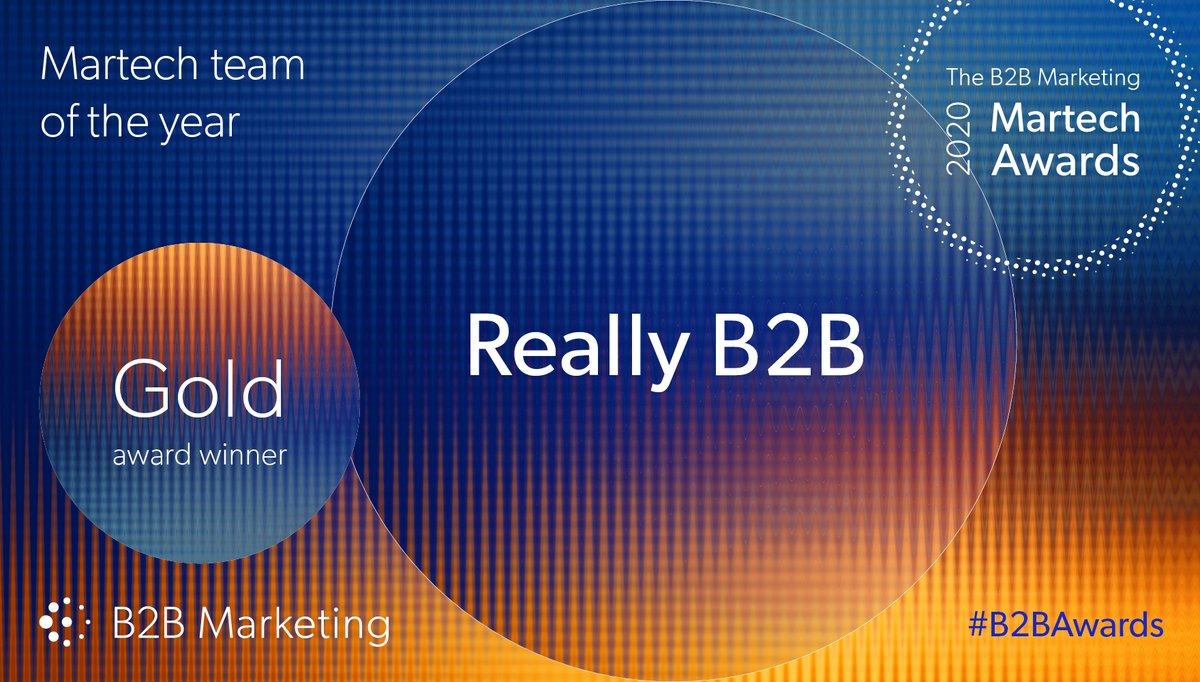 Today's gold award, for 'Martech team of the year' goes to @REALLYB2B! 🥇#B2BAwards