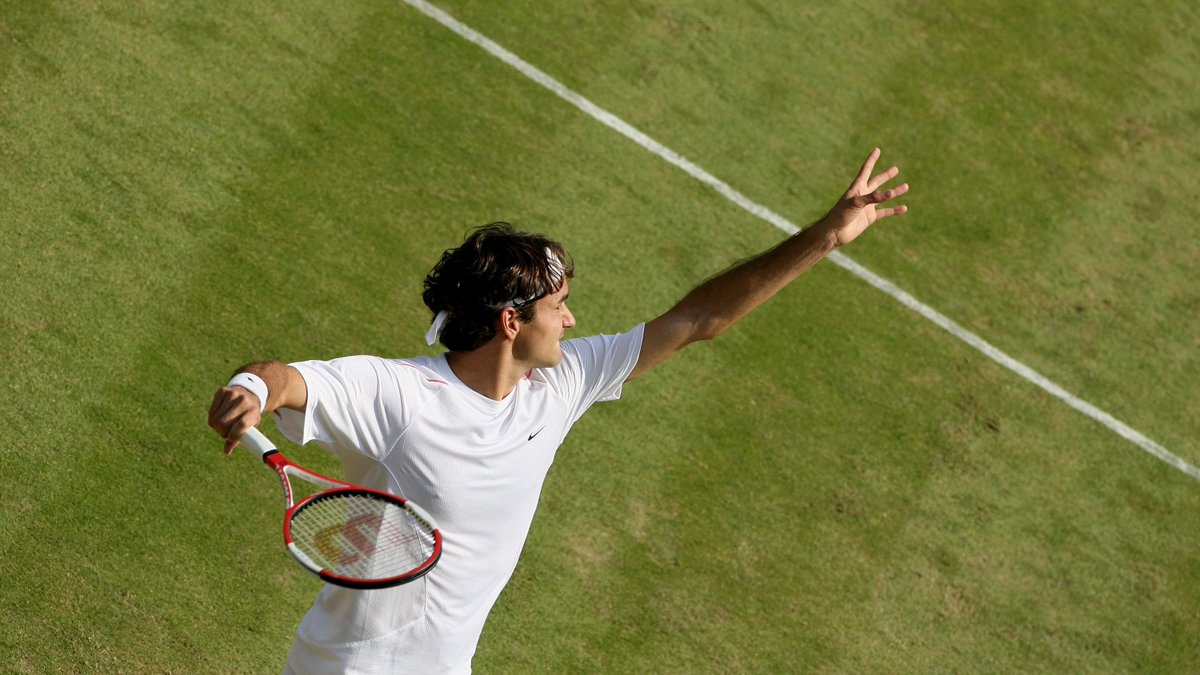 Grand Slam #82006 WimbledonDef. Rafael Nadal 6-0, 7-6(5), 6-7(2), 6-3Racket: N-Code Six One Tour 90