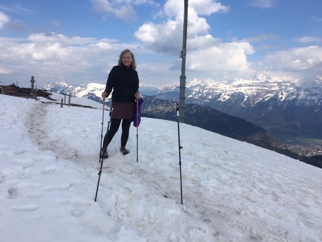 APSUBusiness's tweet photo. Meet #APSUBusinessGov, Melanie Eaton, the newest member of the College of Business Student Success team! Ms. Eaton is an academic advisor for the College and is pictured at one of her favorite places, the Swiss Alps. #BeABusinessGov #BusinessGovsLead #GetAdvised https://t.co/R555wVZeoR