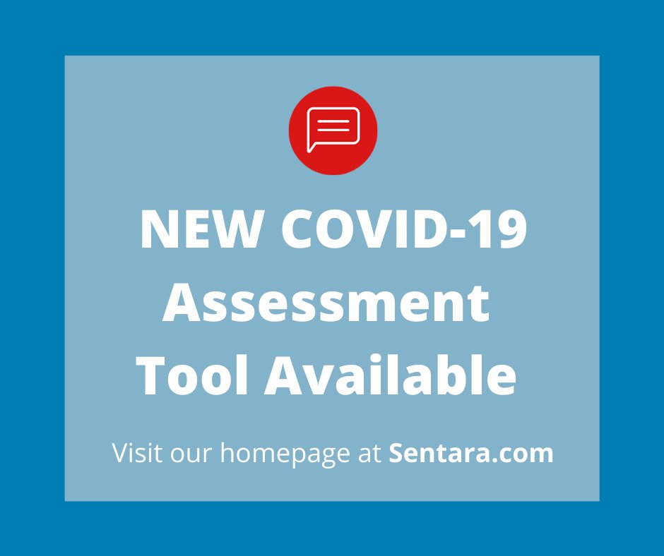 sentarahealth's tweet photo. Should you get a #COVID19 test? A risk assessment tool is now available on our website to assess your symptoms and direct you to the appropriate care you should seek. Visit https://t.co/01NS9QwqHs to take the assessment. https://t.co/uGaZ7jTotJ