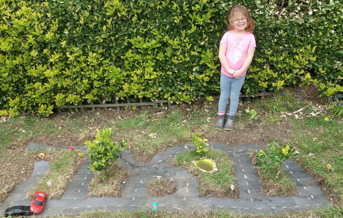 FORPcharity's tweet photo. My 6 y'o daughter who is #ActuallyAutistic and has mild #learningdifficulties loves playing with her toy cars. 

So in between shifts at work I made this road track in our garden for her using some old flooring that we had 😀 
#AutismAwareness #AutismAwarenessMonth 
#Autism https://t.co/p89a9x40wv