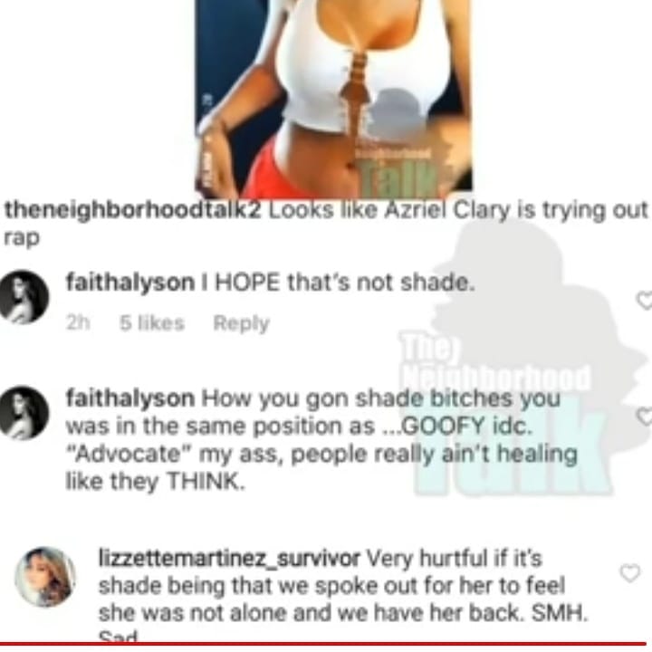 Charislovess's tweet image. Lizzette has a problem with Azriel's diss record. I thought Lizzette was Angelo's buddy? These people are a joke!!