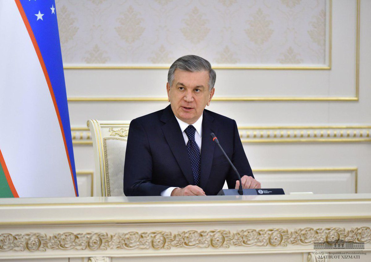 president_uz's tweet photo. At a videoconference meeting, President Shavkat Mirziyoyev addresses the nation on measures taken to flat the impact of the pandemic.
#Mirziyoyev #Uzbekistan #addresstothenation #publichealthcare #coronavirus #pandemic #containment #mitigateimpact #medicalpersonnel #courage https://t.co/F9eUVZncTl