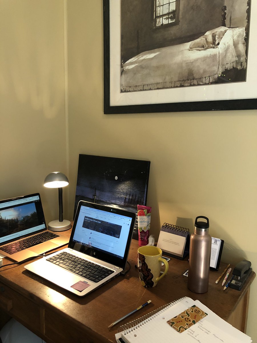 christiharp's tweet image. My remote desk setup #hopintospringbreakhcs