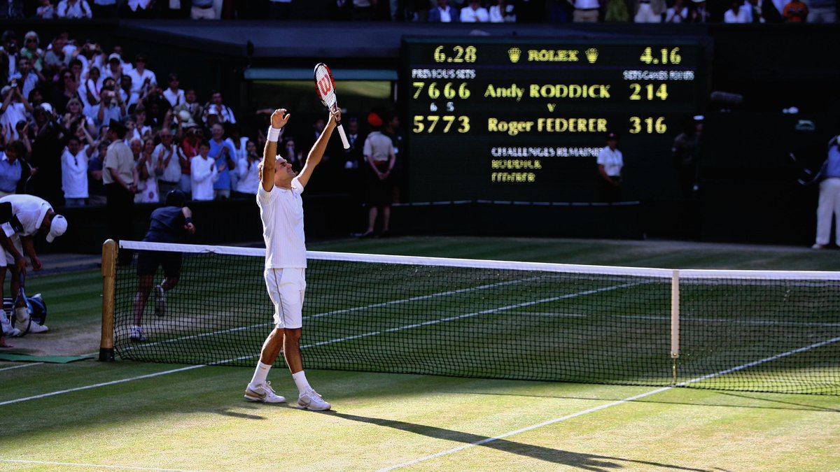 Grand Slam #152009 WimbledonDef. Andy Roddick 5-7, 7-6(6), 7-6(5), 3-6, 16-14Racket: K Factor Six One Tour 90