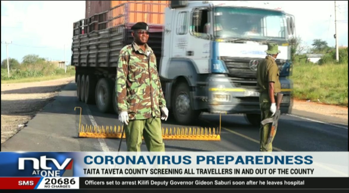 ntvkenya's tweet photo. Commuters travelling along Nairobi – Mombasa Highway will be forced to make a stopover in Taita Taveta for mandatory Covid-19 screening at entry and exit points. 
#NTVAtOne @MarkMasai https://t.co/KdxMn4fZDJ