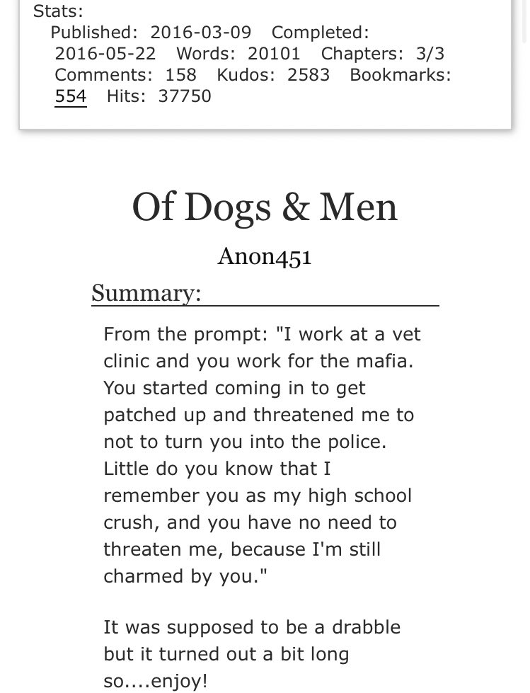 18. of dogs & men (Anon451)➳ 20k