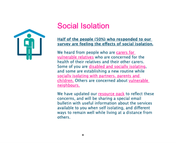 This isn't a full list: we also want to hear about more local services that can help our neighbours who are struggling with social isolation. We made this thread because 50% of people who replied to us about the outbreak have said that they are worried about social isolation.