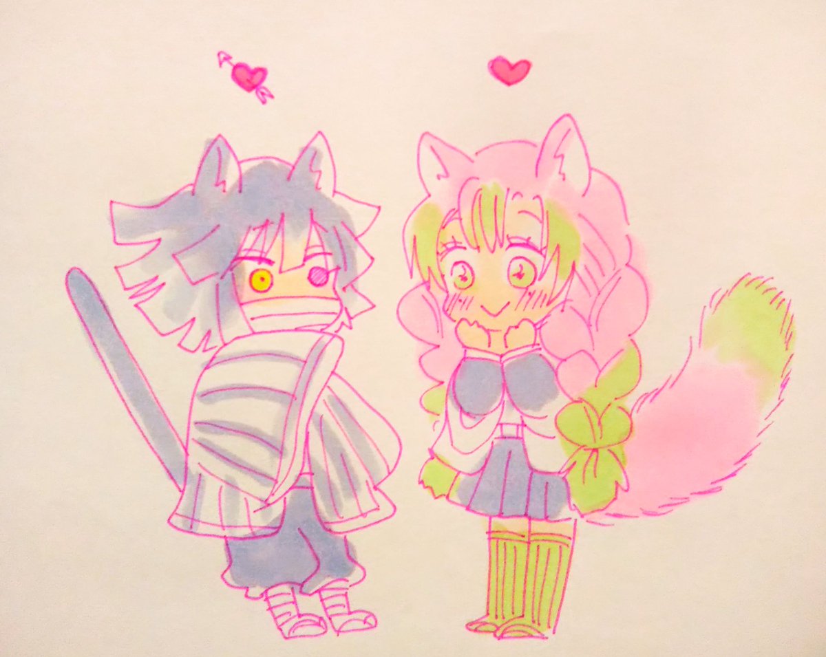 おばみつ みつりさんもねこになってしまいました おばみつにゃんこらくがき れむのイラスト おばみつ みつりさんもねこになってしまいました おばみつにゃんこらくがき れむのイラスト