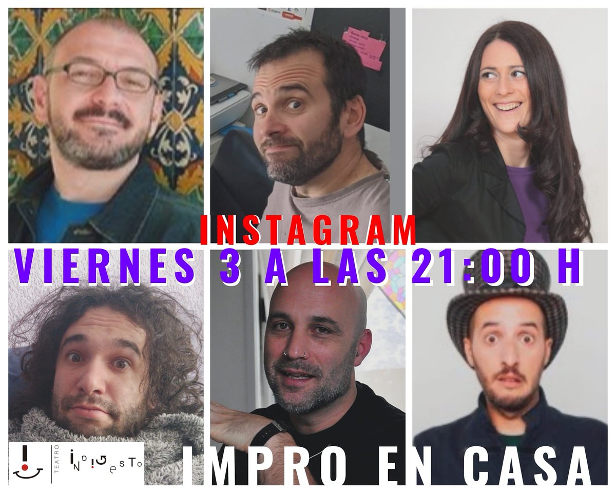 Esto va a ser hoy, a las 21:00 en el Instagram de @teatroindigesto por si queréis echar unas risas! #impro #humor #comedia #zaragoza #teatro #risas