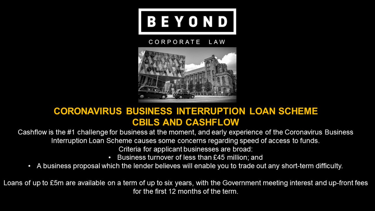 BeyondCorpLaw's tweet photo. We'd like to share with you some important advice around #CBILS - #coronavirus Business Interruption Loan Scheme, drawn up by our expert #corporate team. Please get in touch with @jimtruscott 📧jim.truscott@beyondcorporate.co.uk 📞07971408688 for more detailed advice #UKlockdown https://t.co/oqqTYLWu9z