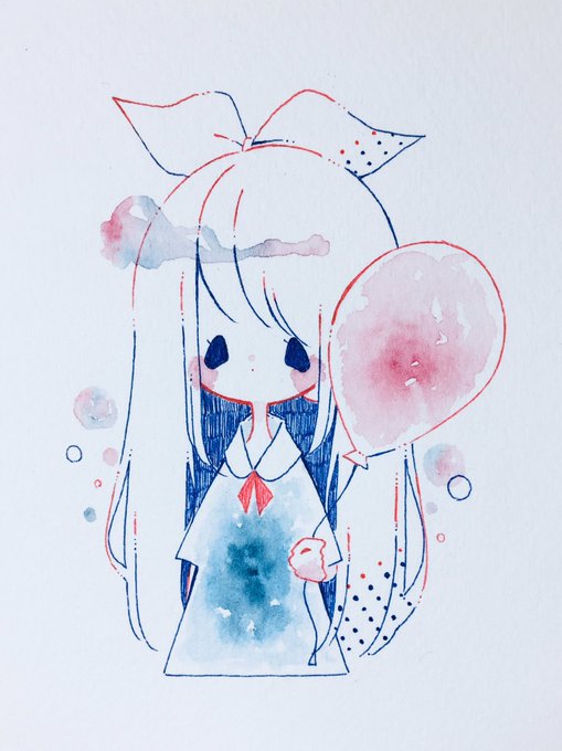 「balloon ribbon」 illustration images(Oldest)