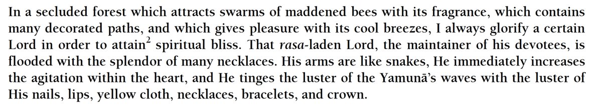 To fully appreciate the complexity of poetry this verse, we need to read & understand the deep and devotional poety. Here& #39;s the translation: