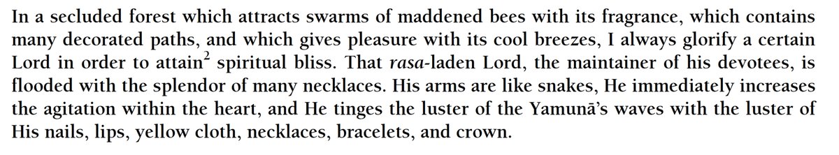 To fully appreciate the complexity of poetry this verse, we need to read & understand the deep and devotional poety. Here's the translation: